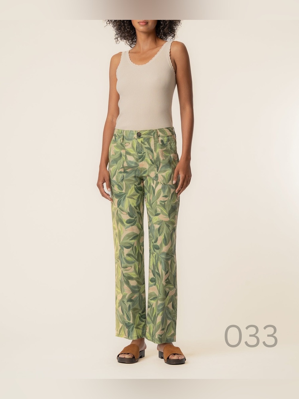 NWT - Kut from the Kloth Green Leaf-Print Wide Leg Pants - Size 18